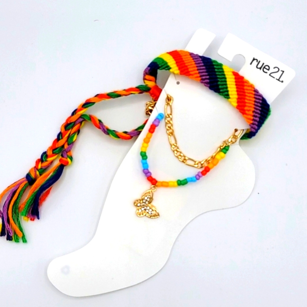 2 FOR $10 Rue21 Stacked Anklet Set